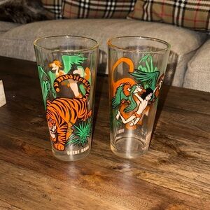 VTG Pepsi/The Jungle Book/Walt Disney World Themed Glasses Set of 2 SHERE KAHN